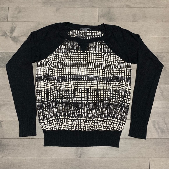 Michael Stars Silk Sweater - Black/Ivory - Small - Picture 2 of 5